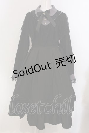 画像: Amavel / Classical Flowerレースケープワンピース  クロ O-25-05-10-006-CA-OP-IG-OS