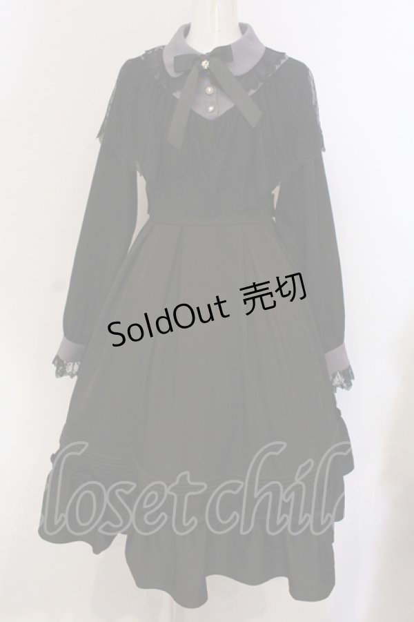 画像1: Amavel / Classical Flowerレースケープワンピース  クロ O-25-05-10-006-CA-OP-IG-OS (1)