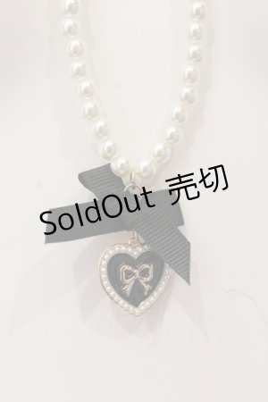 画像: m petit by misako / AM*NIPLリボンネックレス  ゴールド×クロ×パール O-25-05-10-059-LO-AC-IG-OS