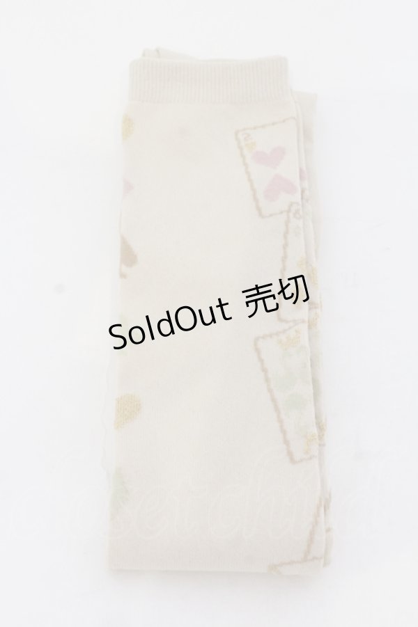 画像1: metamorphose / Wonder Cardボーダーオーバーニー  アイボリー O-25-05-10-068-ME-ZA-IG-OS (1)