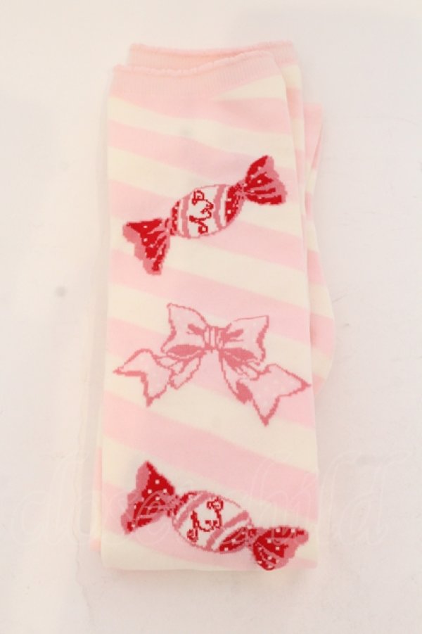 画像1: Angelic Pretty / キャンディボーダーオーバーニー 2007年  ピンク×シロ O-25-05-10-069-AP-ZA-IG-OS (1)