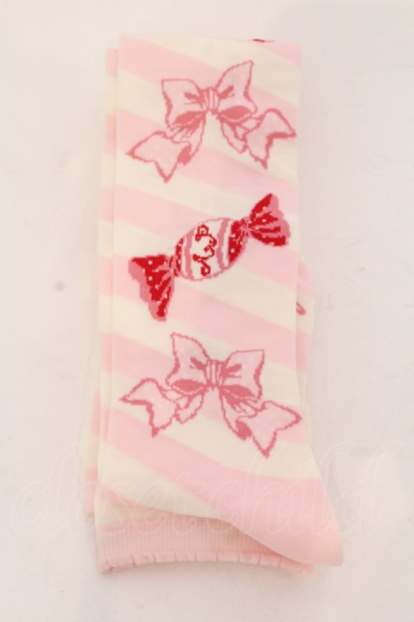 画像2: Angelic Pretty / キャンディボーダーオーバーニー 2007年  ピンク×シロ O-25-05-10-069-AP-ZA-IG-OS (2)