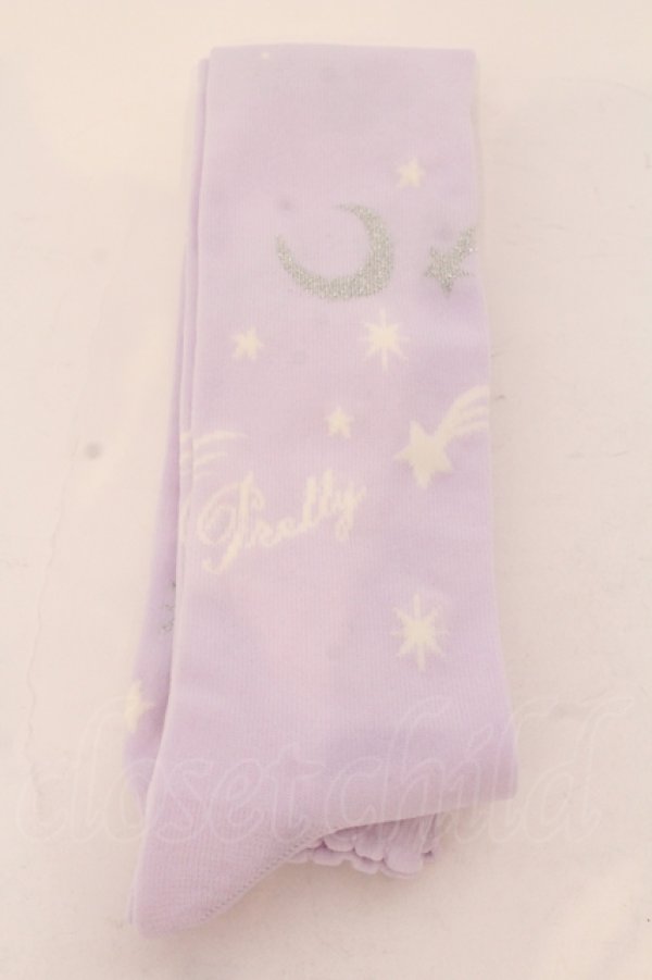 画像2: Angelic Pretty / Misty Skyオーバーニー（2013年）  ラベンダー O-25-05-10-070-AP-ZA-IG-OS (2)