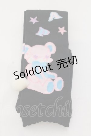 画像: Angelic Pretty / はにかみベアーオーバーニー  クロ O-25-05-10-071-AP-ZA-IG-OS