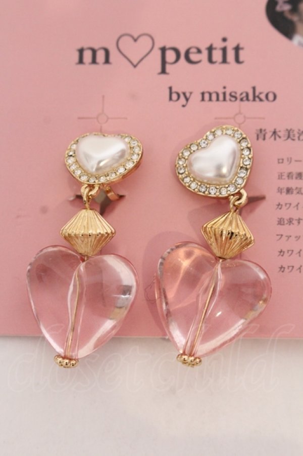 画像2: m petit by misako / AMハートイヤリング  ゴールド×クリア O-25-05-10-074-LO-AC-IG-OS (2)
