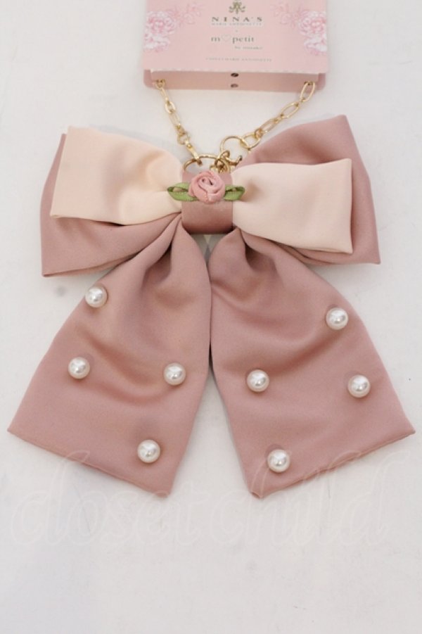 画像1: m petit by misako / AM*NIPLリボンBGC バッグチャーム  ピンク O-25-05-10-076-LO-ZA-IG-OS (1)