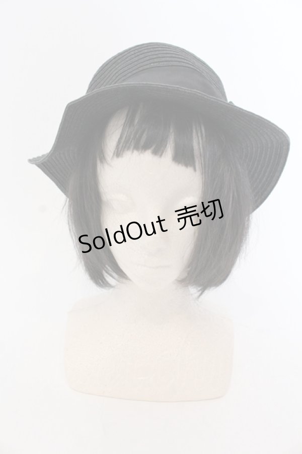 画像2: 【SALE】m petit by misako / ストローハット  クロ O-25-05-10-109-LO-AC-OW-ZT-K004 (2)
