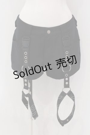 画像: LISTEN FLAVOR / ハーネスガーターベルト付ショーパン  ブラック O-25-05-10-002-PU-PA-IG-OS