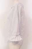 画像2: F&A / オフショル開衿5分袖シャツ F シロ×ブルー O-25-05-10-017-LO-BL-OW-OS (2)