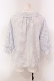 画像3: F&A / オフショル開衿5分袖シャツ F シロ×ブルー O-25-05-10-017-LO-BL-OW-OS (3)
