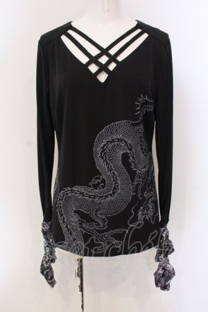 画像: Qutie Frash / クロスインナーTシャツ  ブラック O-25-05-10-022-QU-TO-IG-OS