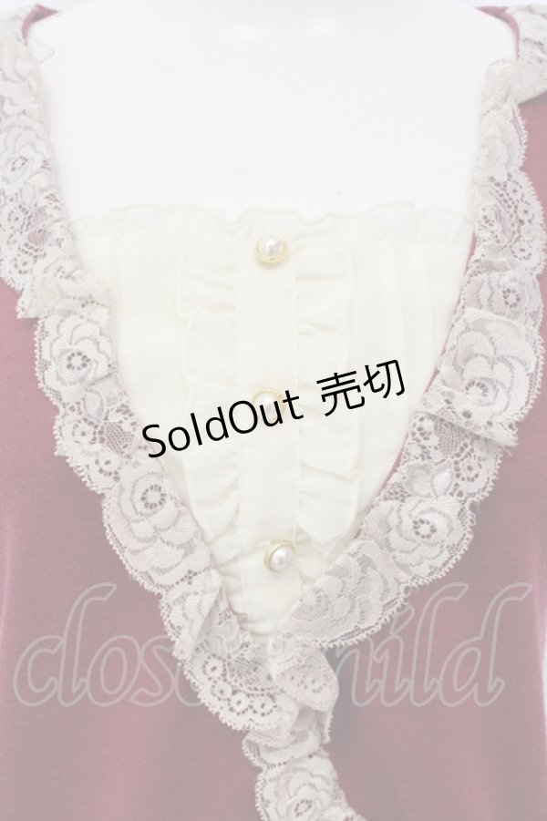 画像2: axes femme / カシュクール風ニットトップス  マゼンダ×アイボリー O-25-05-10-030-AX-TO-IG-OS (2)