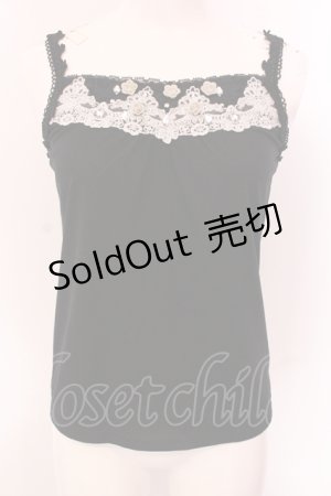 画像: axes femme / 薔薇ビーズ付きキャミソール M クロ O-25-05-10-031-AX-TO-IG-OS