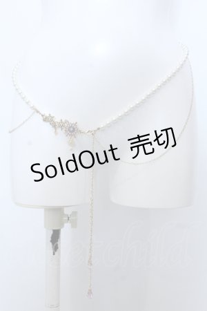 画像: axes femme / スノークリスタルパールベルト  ゴールド×パール O-25-05-11-001-AX-ZA-IG-OS