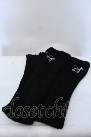 画像: Amilige / 刺繍入りルーズレッグウォーマー  ブラック O-25-05-11-007-PU-ZA-OW-OS
