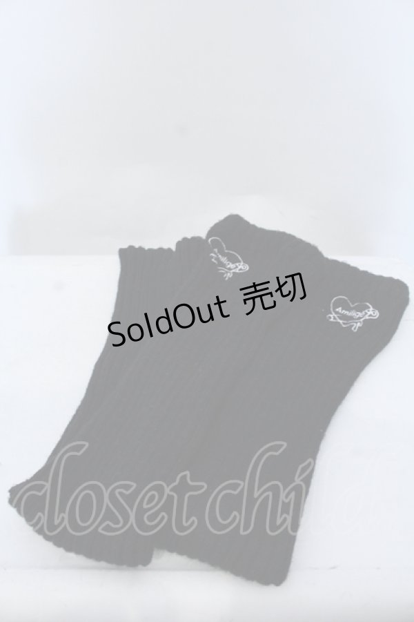 画像1: Amilige / 刺繍入りルーズレッグウォーマー  ブラック O-25-05-11-007-PU-ZA-OW-ZT273 (1)
