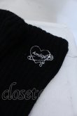 画像2: Amilige / 刺繍入りルーズレッグウォーマー  ブラック O-25-05-11-007-PU-ZA-OW-OS (2)