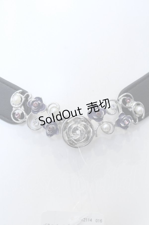 画像1: axes femme / バラ×パールゴムベルト  クロ×シルバー O-25-05-11-002-AX-ZA-IG-OS (1)