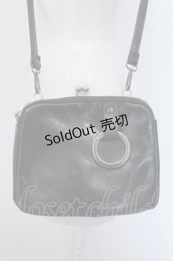 画像1: ニュリカデリック / 2boxがま口ショルダーバッグ  ブラック O-25-05-11-015-PU-BG-OW-OS (1)