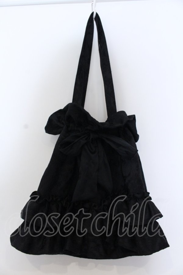 画像1: axes femme POETIQUE / フリルトートバッグ  クロ O-25-05-11-016-AX-BG-OW-OS (1)