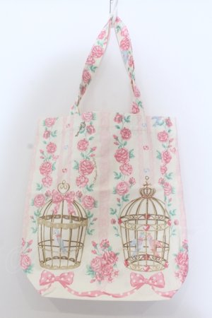 画像: Angelic Pretty / 小鳥たちのシンフォニアエコトート  アイボリー×ピンク O-25-05-11-022-AP-BG-IG-OS