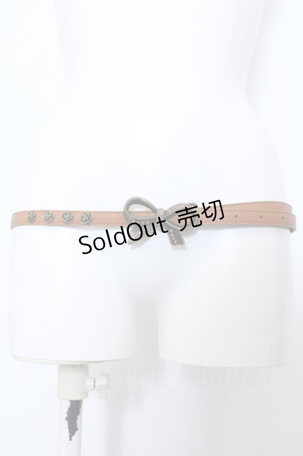 画像2: axes femme / リボン合皮細ベルト  ブラウン O-25-05-11-004-AX-ZA-IG-ZT169-F001 (2)