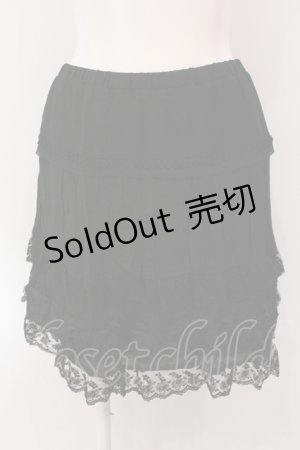 画像: axes femme / ローズモチーフペチスカート  クロ O-25-05-12-033-AX-SK-IG-OS