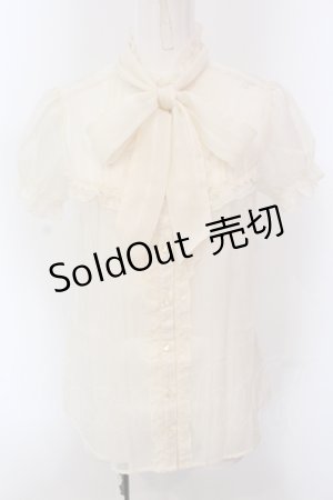 画像: axes femme / ボウタイ付フィルムドビーブラウス M 生成り O-25-05-12-036-AX-BL-IG-OS