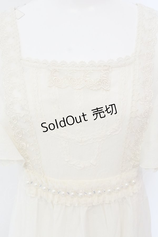 画像2: axes femme / ラッフルスリーブレース配色チュニック  アイボリー O-25-05-12-040-AX-TO-IG-OS (2)