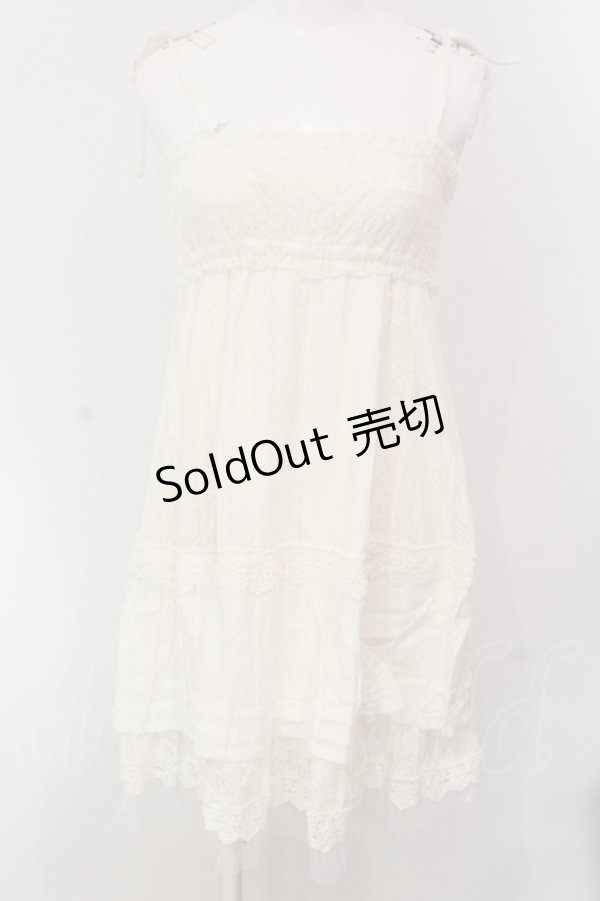 画像1: axes femme POETIQUE / ドビードットシャーリングワンピース M アイボリー O-25-05-12-041-AX-OP-IG-OS (1)