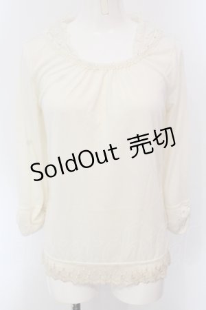 画像: axes femme / ストーン配色インナーカットソー M アイボリー O-25-05-12-042-AX-TO-IG-OS