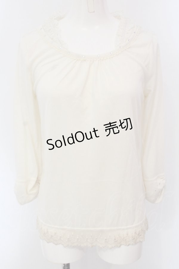 画像1: axes femme / ストーン配色インナーカットソー M アイボリー O-25-05-12-042-AX-TO-IG-OS (1)