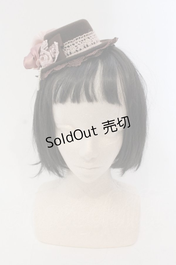 画像2: axes femme / フラワーミニハット  ブラウン O-25-05-12-005-AX-ZA-IG-OS (2)