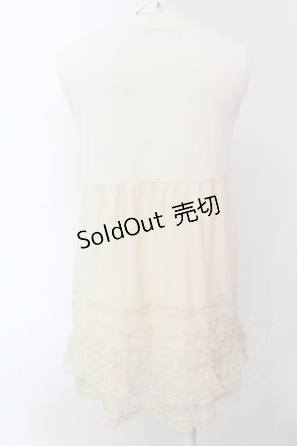 画像2: axes femme / ドットチュールレイヤードノースリーブチュニック M アイボリー O-25-05-12-045-AX-TO-IG-OS (2)