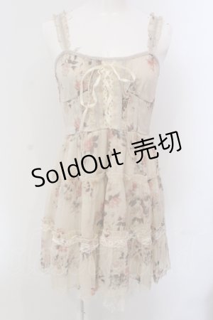 画像: axes femme / スパーク楊柳花柄チュニック M アイボリー O-25-05-12-046-AX-OP-IG-OS