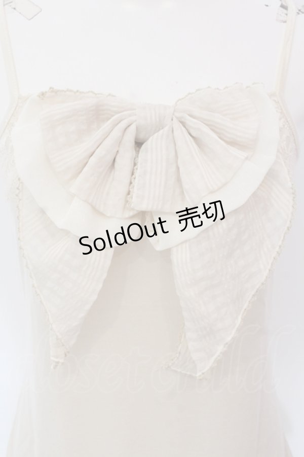 画像2: axes femme / BIGリボンキャミソール M アイボリー O-25-05-12-047-AX-TO-IG-OS (2)