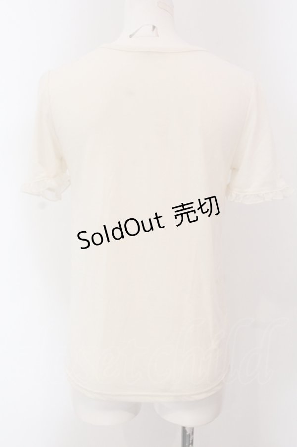 画像3: axes femme / ローズモチーフフリルトップス M アイボリー×クロ O-25-05-12-048-AX-TO-IG-OS (3)