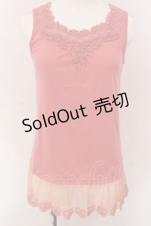 画像: axes femme / ハートストーンタンクトップ M ピンク O-25-05-12-049-AX-TO-IG-OS