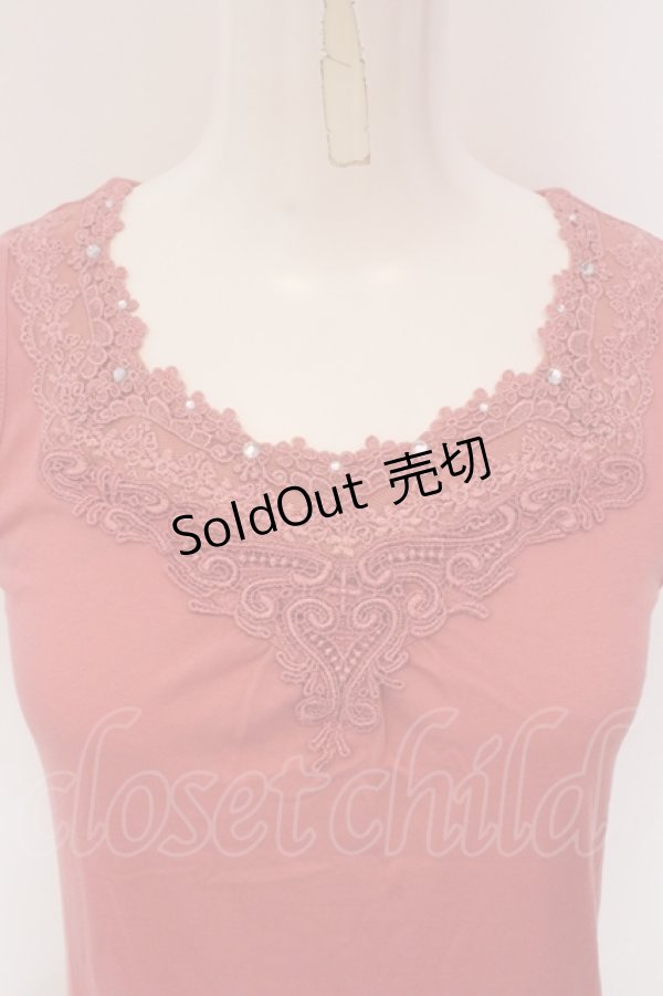 画像2: axes femme / ハートストーンタンクトップ M ピンク O-25-05-12-049-AX-TO-IG-OS (2)