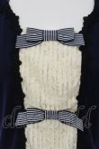 画像2: axes femme / レースタックリボンパフトップス M ネイビー×アイボリー O-25-05-12-050-AX-TO-IG-OS (2)
