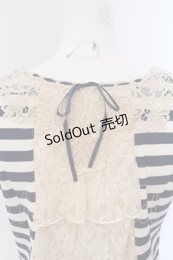 画像3: axes femme / バックティアードボーダーチュニック M アイボリー×ネイビー O-25-05-12-051-AX-TO-IG-OS (3)