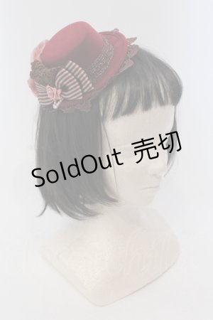 画像: axes femme / リボンプチ薔薇ミニハットクリップ  アカ O-25-05-12-006-AX-ZA-IG-OS