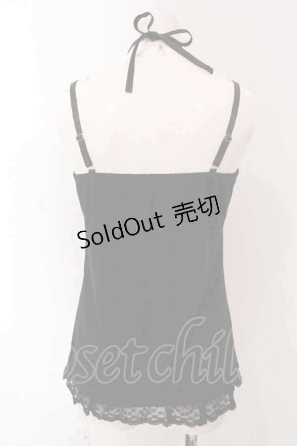 画像3: axes femme / リボンつきストラップキャミ M クロ O-25-05-12-055-AX-TO-IG-OS (3)