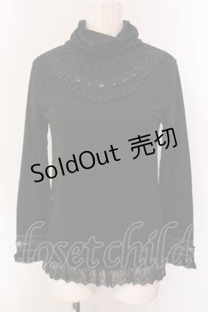 画像: axes femme / ストーン配色ハイネックインナーカットソー M クロ O-25-05-12-058-AX-TO-IG-OS