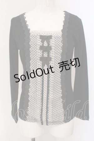 画像: axes femme / タックシフォンリボンカットソー M クロ O-25-05-12-059-AX-TO-IG-OS