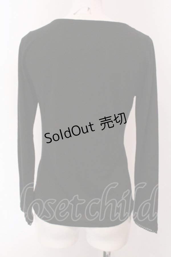 画像3: axes femme / タックシフォンリボンカットソー M クロ O-25-05-12-059-AX-TO-IG-OS (3)