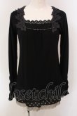 画像1: axes femme / ローズモチーフレースカットソー  クロ O-25-05-12-060-AX-TO-IG-OS (1)