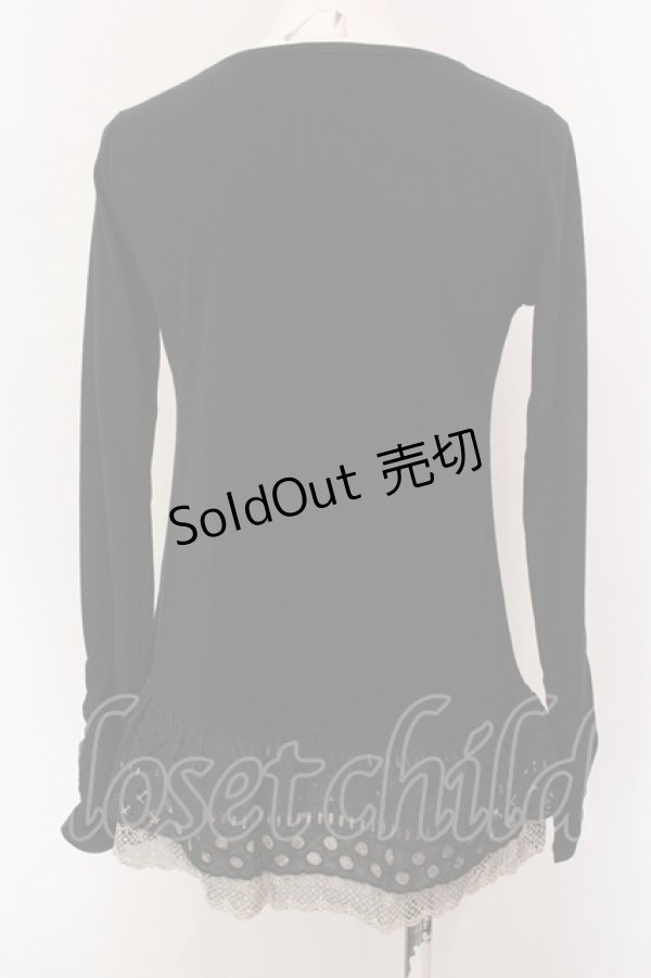 画像3: axes femme / ローズモチーフレースカットソー  クロ O-25-05-12-060-AX-TO-IG-OS (3)