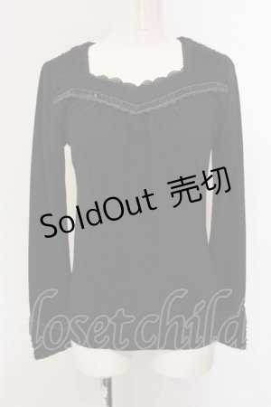 画像: axes femme / プードルファー配色カットソー M クロ O-25-05-12-062-AX-TO-IG-OS