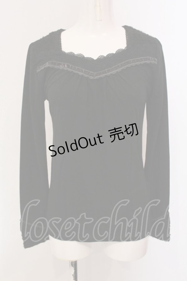 画像1: axes femme / プードルファー配色カットソー M クロ O-25-05-12-062-AX-TO-IG-OS (1)